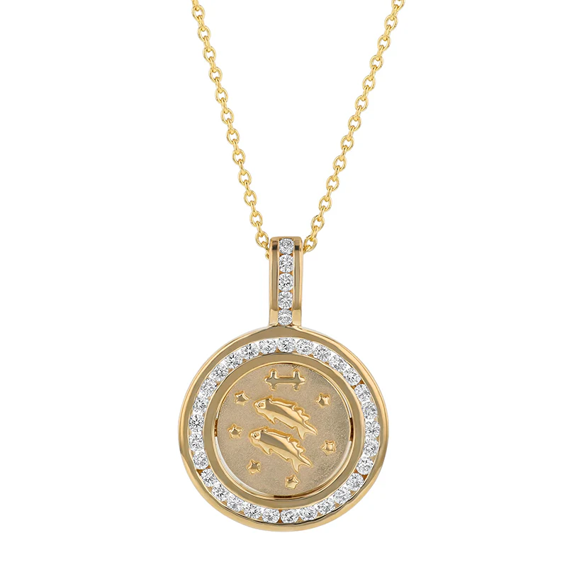 Zodiac Diamond Pendant Necklaces - 18K Gold | VS Clarity - Image 20