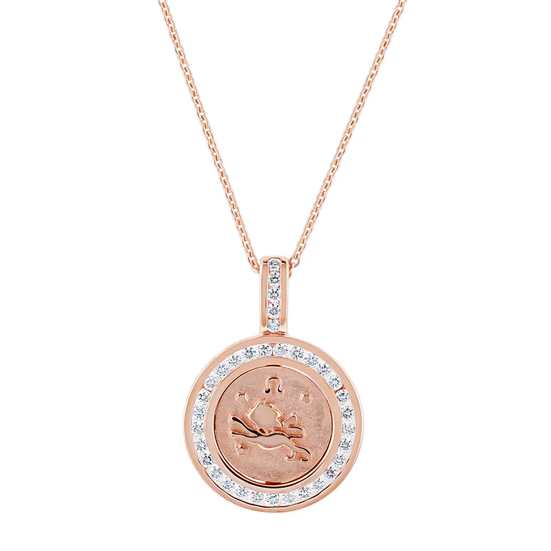 Zodiac Diamond Pendant Necklaces - 18K Gold | VS Clarity - Image 3