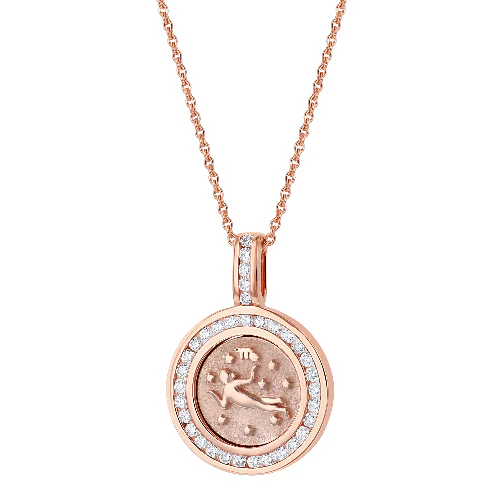 Zodiac Diamond Pendant Necklaces - 18K Gold | VS Clarity - Image 11