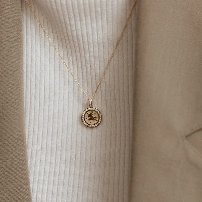 Zodiac Diamond Pendant Necklaces - 18K Gold | VS Clarity - Image 29