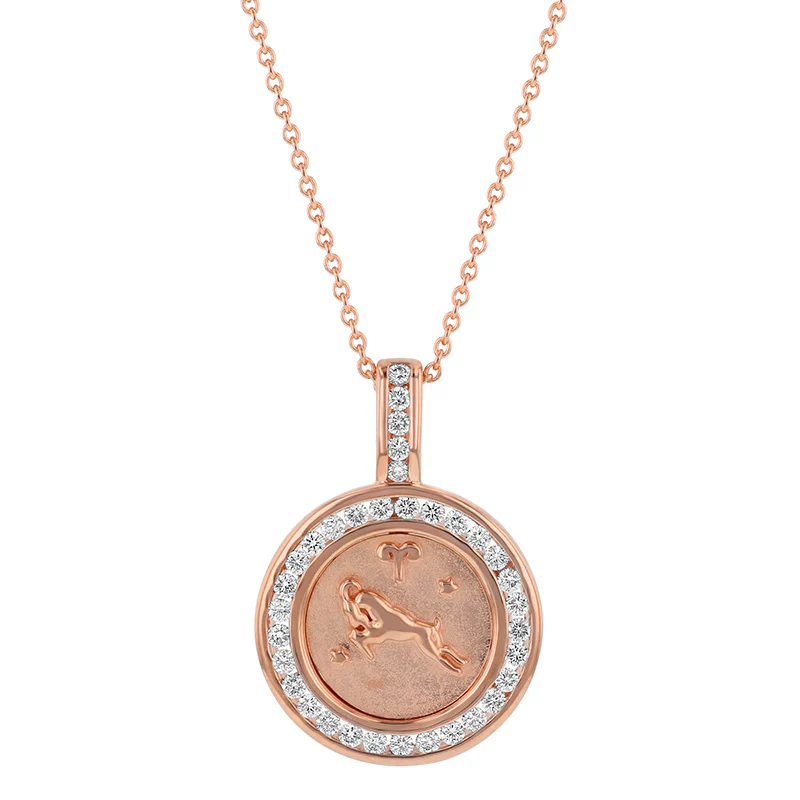 Zodiac Diamond Pendant Necklaces - 18K Gold | VS Clarity - Image 5