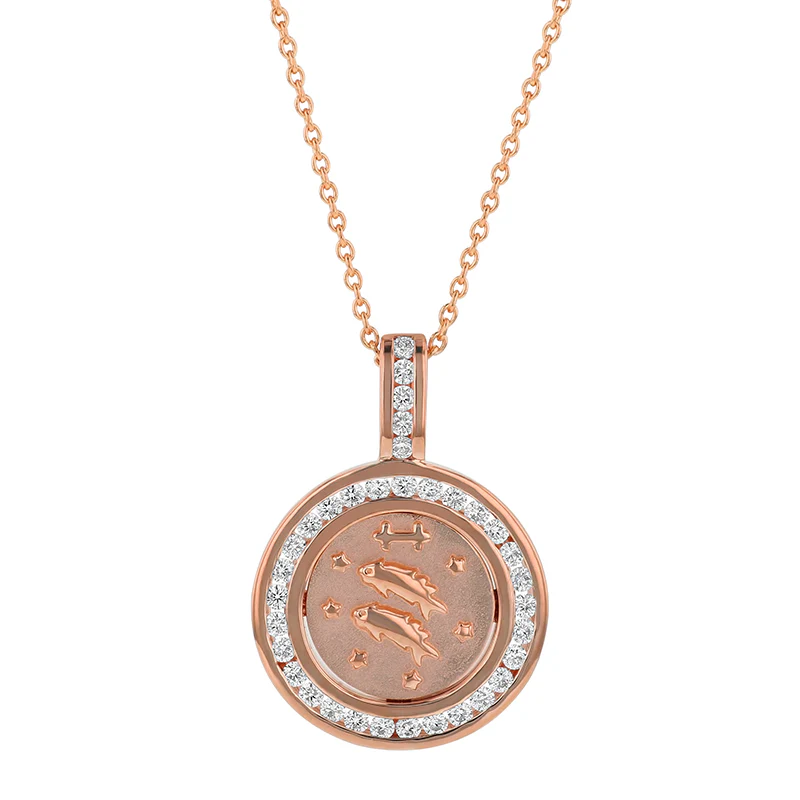 Zodiac Diamond Pendant Necklaces - 18K Gold | VS Clarity - Image 6