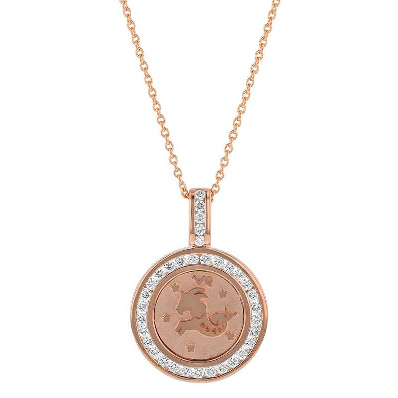 Zodiac Diamond Pendant Necklaces - 18K Gold | VS Clarity - Image 4